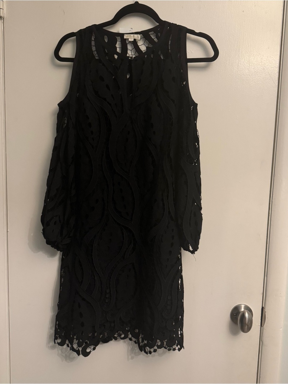 Shoshanna Black Long-Sleeve Cutout Dress